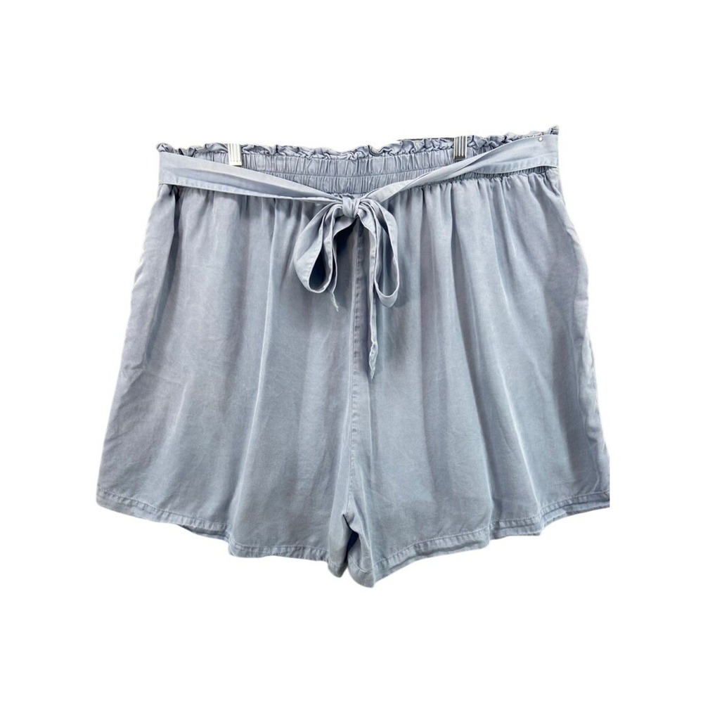 Jane + Delancey Shorts Womens 3X Blue Paperbag Waist Lyocell‎ Relaxed Belt